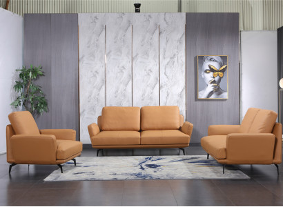 Ledersofa Sofagarnitur Deko 3+2+1 Sitzer Set Polstersofa Garnitur Couch